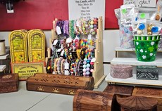 Incense, bracelets, boxes